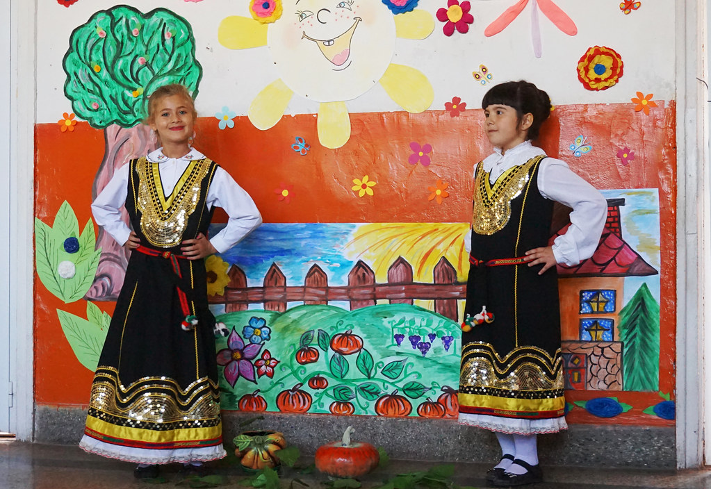 Happy children at school year end ceremony